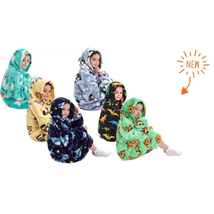 Warme Fleece-Decken mit Ärmeln in coolen Farben