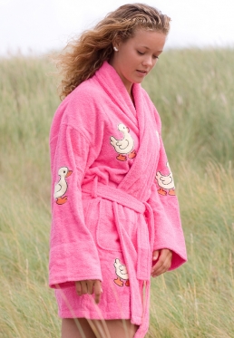 Lucky Duck / Aegean Apparel badjas - One Size Kort - Print | Gr. one size kort