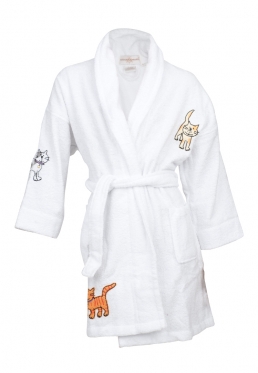 Aegean Apparel Kinder badjas met katjes - M ( 5-6 jaar) - Print | Gr. M (5-6 jr)