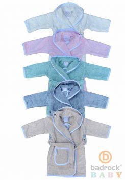 Babybademantel Frottee-Baumwolle – mit Kapuze – 5 Farben