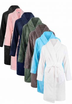 Fleece-Bademäntel mit Stickerei