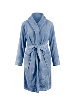 Jeansblauer Kinderbademantel Fleece