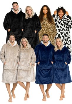 Tragbare Decke EXTRA lang mit Kapuze & Ärmeln