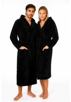 zwarte badjas capuchon