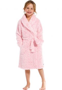 Fleece Kinderbademantel flauschig rosa - Rebelle