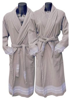 Grijze hamam badjas katoen –saunabadjas