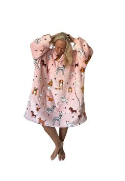 Tragbare Decke mit Kapuze – Hundeprint