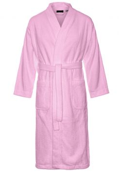 Frottee Kimono Hellrosa – Sauna Bademantel