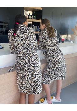 Kinderbademantel Leopard - Fleece
