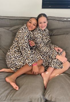 Kinderbademantel Leopard - Fleece