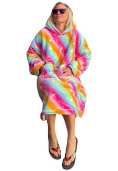 Rainbow Snuggie Fleece mit Hoodie