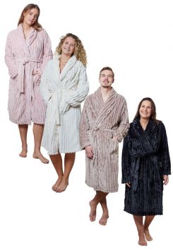 Ribcord-Bademantel aus Fleece – verschiedene Trendfarben
