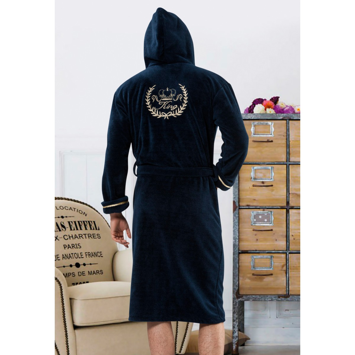 Sanetta Jungen-Bademantel Ringel - Kuschelig Weicher Frottee-Bademantel Mit Kapuze Für Kinder