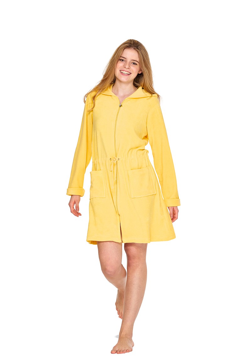 bademantel damen kurz reißverschluss