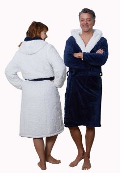 Navyblauer umkehrbarer Bademantel Van Badrock