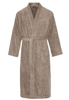 Frottee Kimono Taupe – Sauna Bademantel