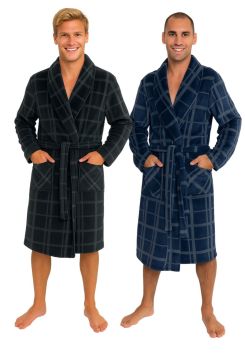 Fleece Bademantel mit Rauten - 2 Farben