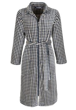 Damen Fleece Bademantel mit Reißverschluss
