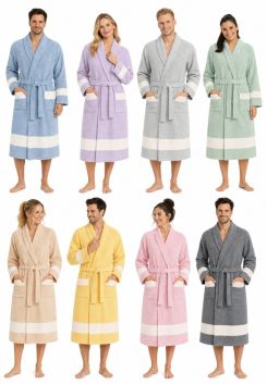 Hamam-Bademantel – Peshtemal-Bademantel aus Baumwolle – Unisex