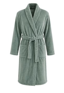Fleece Bademantel Grün
