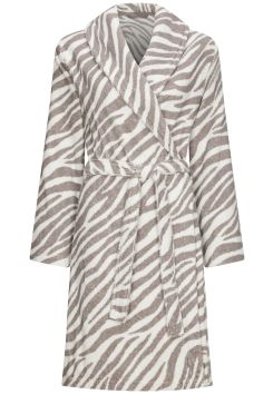 Zebra Damenbademantel Taupe - Fleece