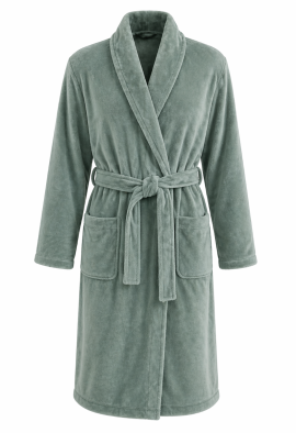 Fleece Bademantel Grün