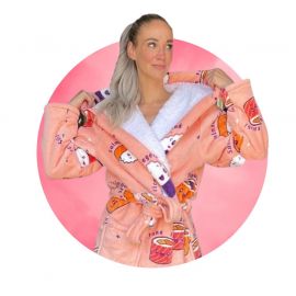 Bademantel Sushi mit Kapuze – Fleece – luxuriöses Futter - Badrock