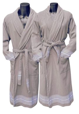 Grijze hamam badjas katoen –saunabadjas