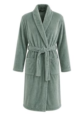 Fleece Bademantel Grün