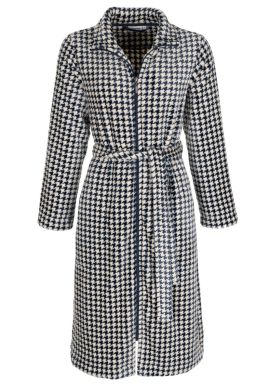 Damen Fleece Bademantel mit Reißverschluss