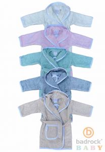 Babybademantel Frottee-Baumwolle – mit Kapuze – 5 Farben