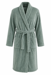 Fleece Bademantel Grün