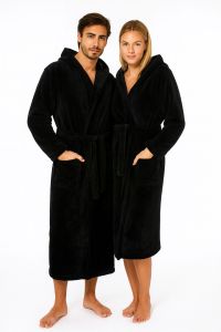 zwarte badjas capuchon