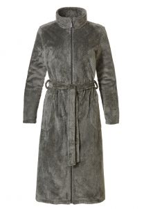 Damenbademantel Reißverschluss Olivengrün - Fleece
