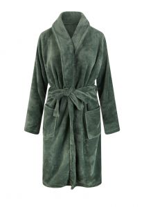 Fleece Bademantel Grün