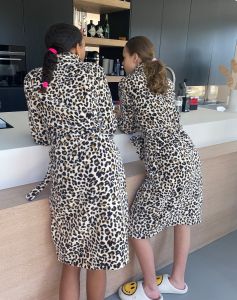 Kinderbademantel Leopard - Fleece