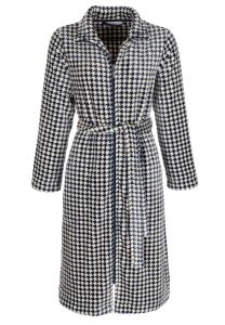 Damen Fleece Bademantel mit Reißverschluss