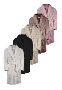 Ribcord-Bademantel aus Fleece – verschiedene Trendfarben