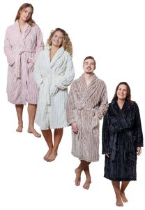 Ribcord-Bademantel aus Fleece – verschiedene Trendfarben