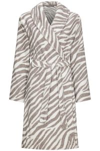 Zebra Damenbademantel Taupe - Fleece