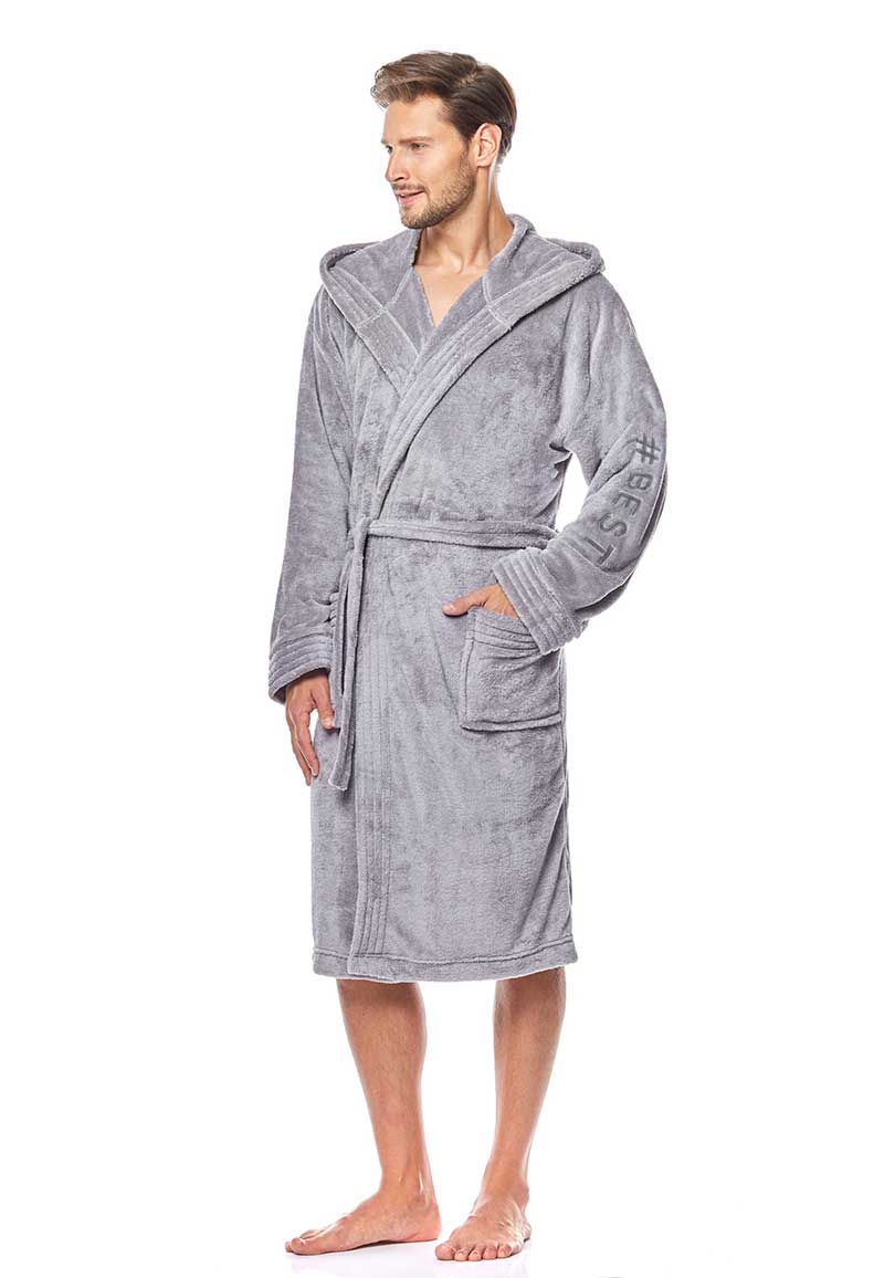 #Best badjas fleece lichtgrijs-xl - Grijs | Gr. xl