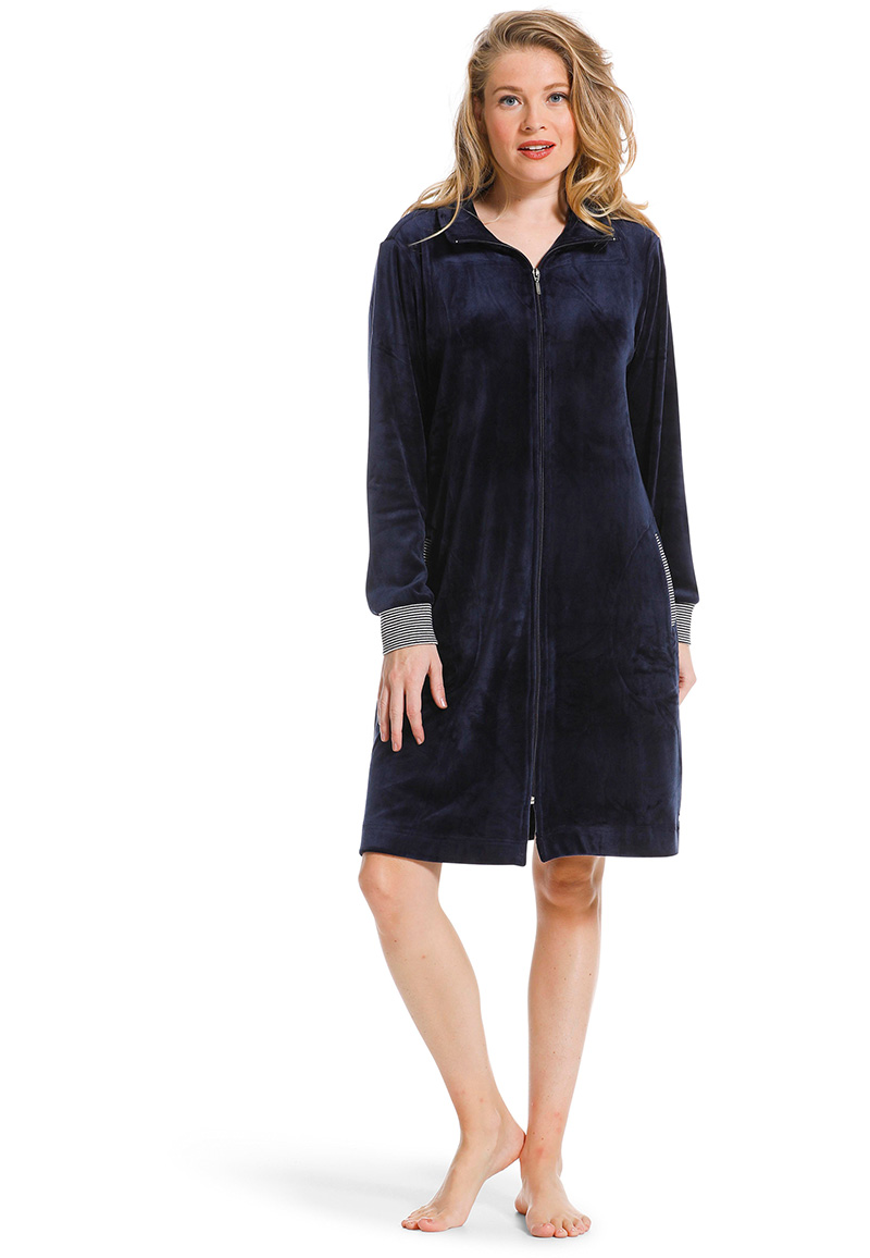 Pastunette Rits damesbadjas velvet marine -(36-38) S - Blauw | Gr. (36-38) S