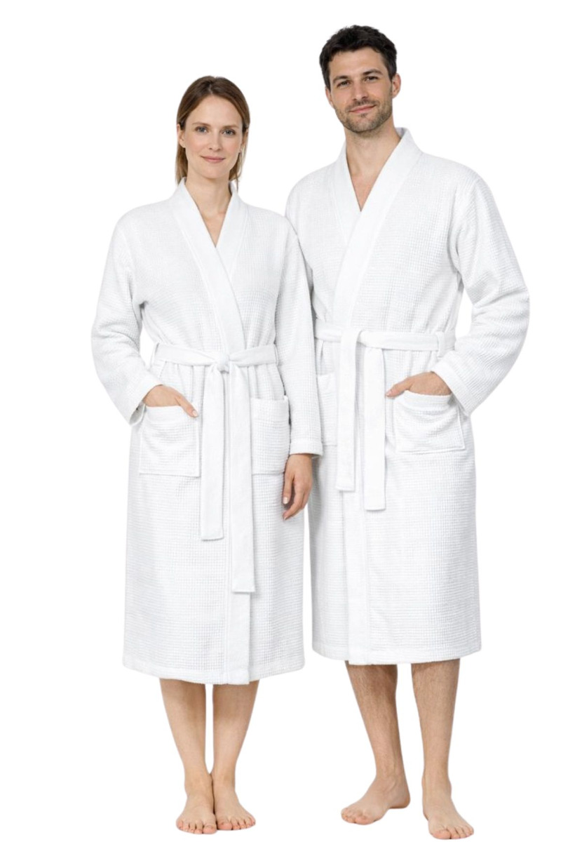 Badrock SPA Kimono wafel badjas wit-2xl - Wit | Gr. 2xl